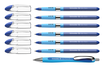 Schneider AG Slider Basic Blau Stick-Kugelschreiber Extradick 7 Stück(e)