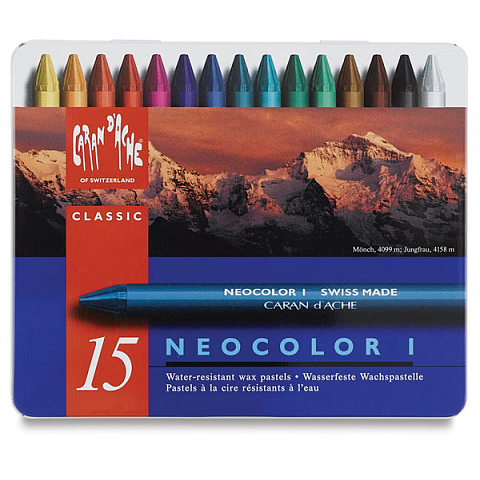 Caran d-Ache NEOCOLOR I Wachspastellkreide Hart Blau, Mehrfarbig 15 Stück(e)