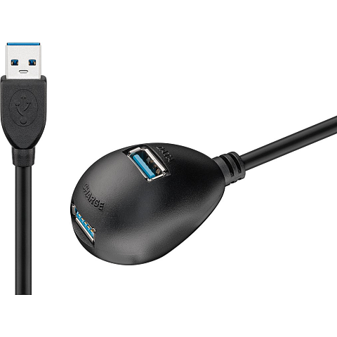 Goobay 95918 Schnittstellen-Hub USB 3.2 Gen 1 (3.1 Gen 1) Type-A 5000 Mbit/s Schwarz