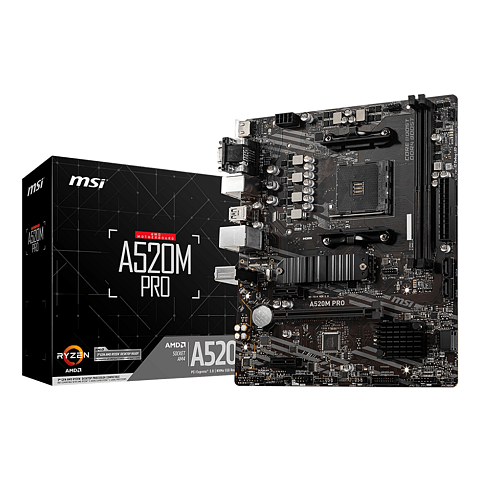 MSI A520M PRO Motherboard AMD A520 Sockel AM4 micro ATX