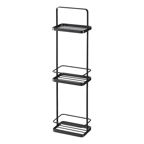 Yamazaki 6635 Etagère & Platzsparer für Badezimmer Schwarz Stahl