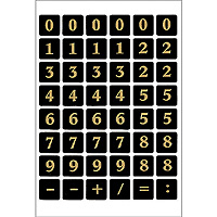 HERMA Numbers 13x13mm 0-9 film black gold embossed 2 sheets selbstklebendes Etikett