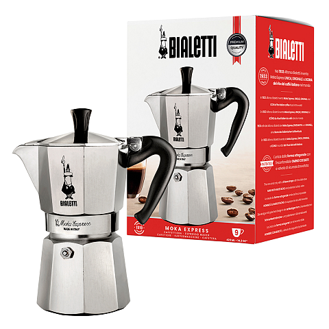 Bialetti Moka Express Mokka-Kanne 0,55 l Schwarz, Silber