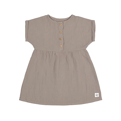 Lässig Kinderkleid GOTS - Taupe, 80