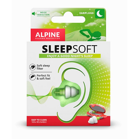 Alpine SleepSoft Wiederverwendbarer Ohrstöpsel Grün, Weiß 2 Stück(e)