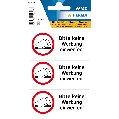 HERMA 5738 selbstklebendes Etikett Rechteck Weiß
