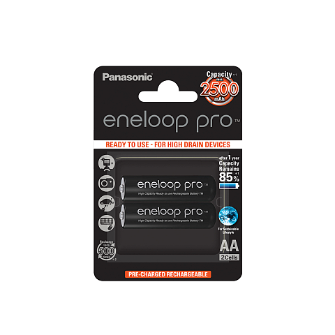 Panasonic 2500mAh, 1.2V Wiederaufladbarer Akku AA