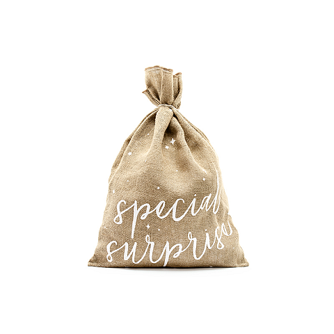PartyDeco WRJ2-008 Geschenkverpackung Geschenkverpackungstasche Jute