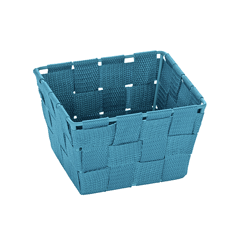 WENKO Aufbewahrungskorb Adria Mini Petrol quadratisch