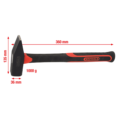 KS Tools 142.1401 Hammer Kreuzschlaghammer Schwarz