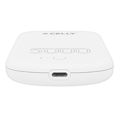 Celly MAGPB5000PROWH Powerbank 5000 mAh Kabelloses Aufladen Weiß