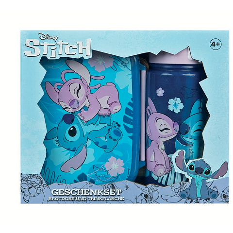 Undercover Disney Stitch Geschenkset Brotdose und Trinkflasche