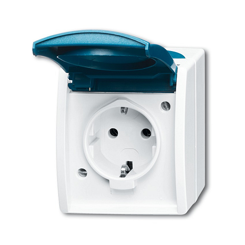 Busch-Jaeger 2083-0-0817 Steckdose CEE 7/3 Blau, Weiß