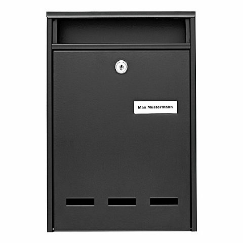 BURG-WÄCHTER Wismar 771 S Briefkasten Schwarz Wandmontierter Briefkasten Stahl