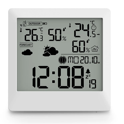 Hama 00222238 Digitale Wetterstation Weiß LED Akku