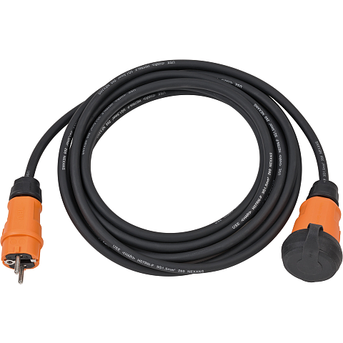 Brennenstuhl 9161050100 Verlängerungskabel 5 m 1 AC-Ausgänge Draußen Schwarz, Orange