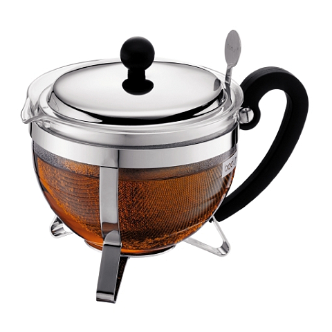 Bodum 1922-16-6 Teekocher 1 l Schwarz, Silber, Transparent