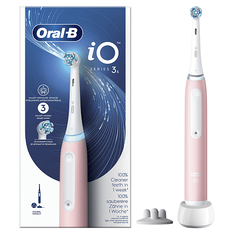 Oral-B iO 8006540730843 Elektrische Zahnbürste Erwachsener Vibrierende Zahnbürste Pink, Weiß