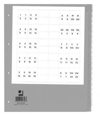Q-CONNECT KF01856 Trennblatt Polypropylen (PP) Grau 20 Stück(e)