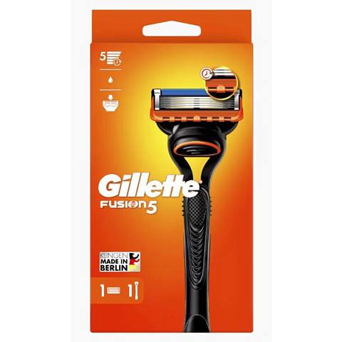 Gillette Fusion5 8001090420831 Manueller Rasierer Rasierapparat Schwarz, Orange