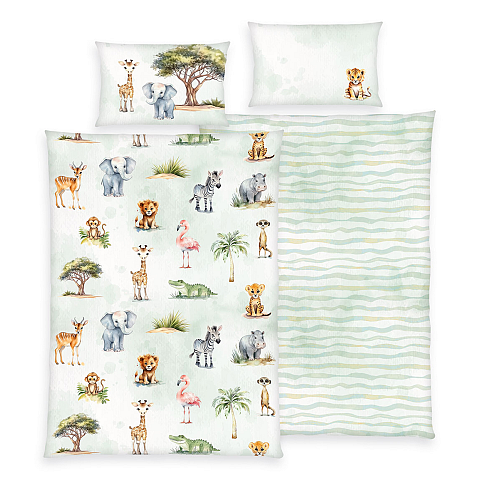 HERDING babybest® Bettwäsche - Safari - flanell