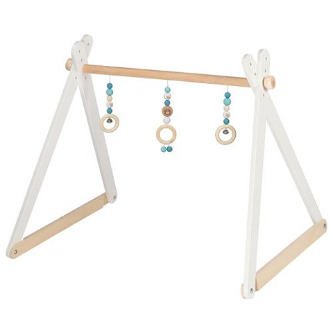 Goki 65296 Baby Erlebnisdecke & Spielmatte Holz Mehrfarbig Baby-Turnhalle