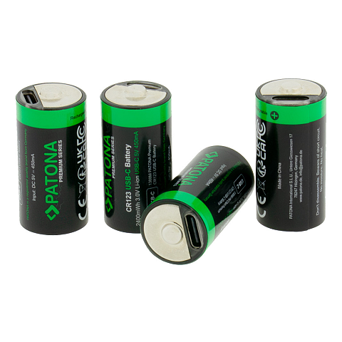 PATONA CR123A Wiederaufladbarer Akku Lithium