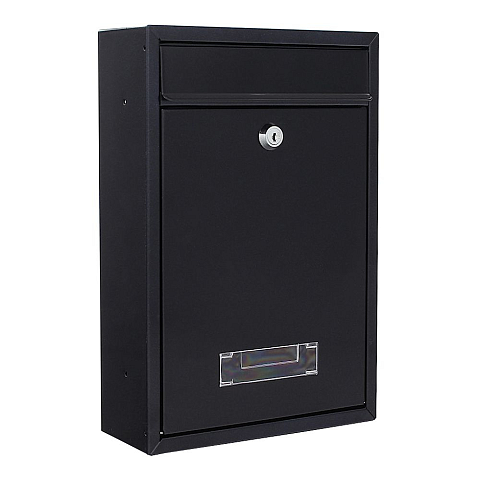 Rottner T02942 Briefkasten Anthrazit Wandmontierter Briefkasten Stahl