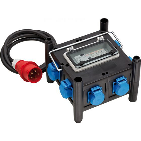 Brennenstuhl 1153690600 Verlängerungskabel 2 m 7 AC-Ausgänge Draußen Schwarz, Blau