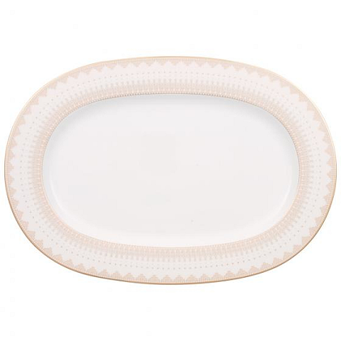 Villeroy & Boch Samarkand Porzellan Pink, Weiß Oval Servierplatte