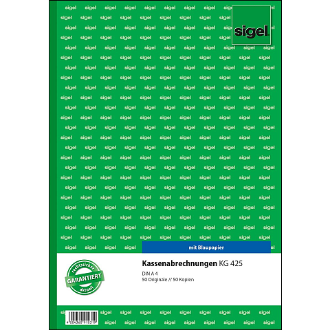 Sigel KG425 Kontoblatt
