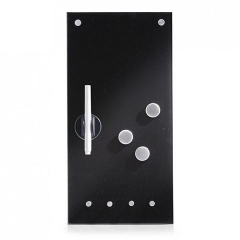 Zeller Present 11612 Magnettafel Glas 200 x 400 mm Schwarz