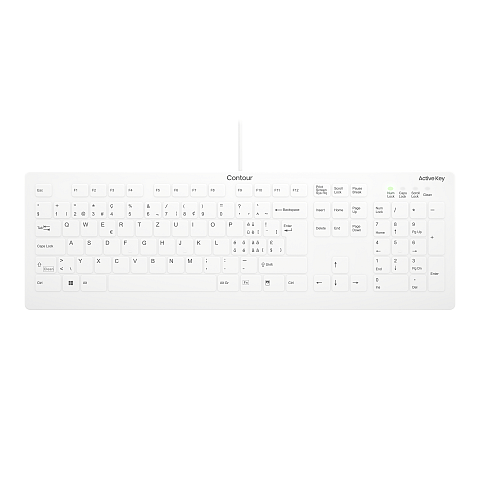 Contour Design Active Key AK-C8112 Tastatur Medizinisch USB QWERTZ Schweiz Weiß
