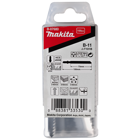 Makita B-07680 Sägeblatt für Stichsägen, Laubsägen & elektrische Sägen Hartstahl (HCS) 100 Stück(e)