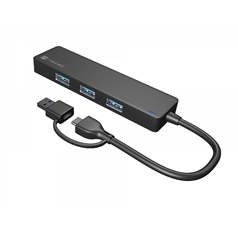 NATEC Mayfly USB 3.2 Gen 1 (3.1 Gen 1) Type-A + Type-C 5000 Mbit/s Schwarz