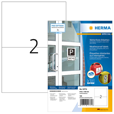 HERMA 10774 Druckeretikett Weiß Selbstklebendes Druckeretikett