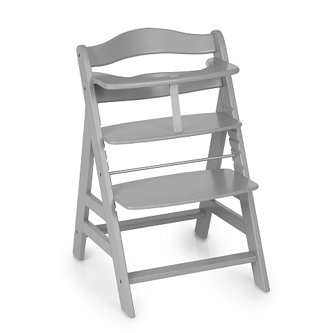 Hauck Alpha+ Traditioneller Hochstuhl Harter Sitz Grau