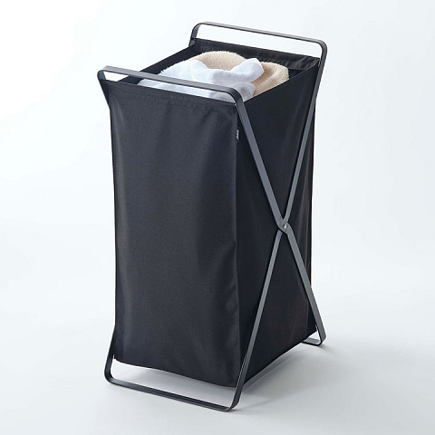 Yamazaki Tower Wäschekorb 45 l Rechteckig Polyester, Polypropylen (PP), Stahl Schwarz