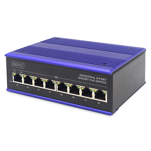 ASSMANN Electronic DN-651121 Netzwerk-Switch Gigabit Ethernet (10/100/1000) Power over Ethernet (PoE) Schwarz, Blau