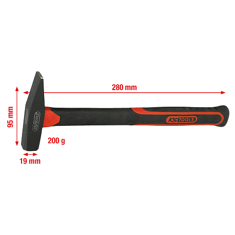 KS Tools 142.1321 Hammer Kreuzschlaghammer Schwarz