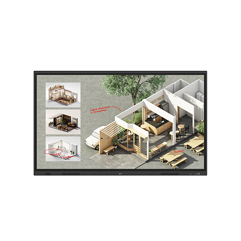 LG CreateBoard Standard Interaktives Whiteboard 190,5 cm (75") 3840 x 2160 Pixel Touchscreen Schwarz