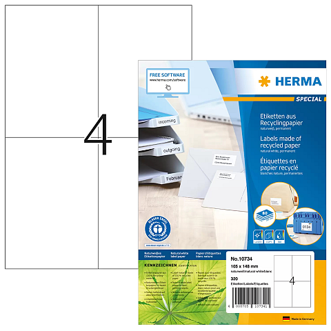 HERMA 10734 Druckeretikett Weiß Selbstklebendes Druckeretikett