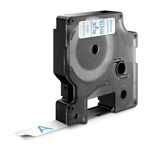 DYMO D1 - Standardetiketten - Blau auf Transparent - 12mm x 7m