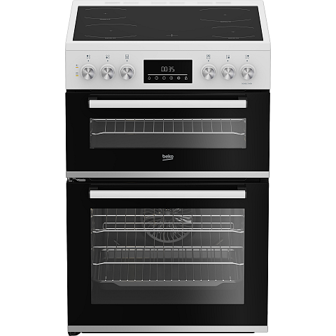 Beko EDC6731W Küchenherd Freistehender Herd Elektro Zonen-Induktionskochfeld Schwarz