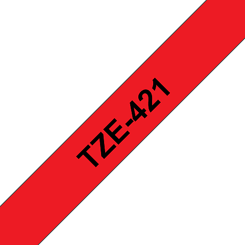 Brother TZE-421 Etiketten erstellendes Band Schwarz auf rot