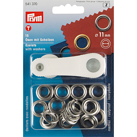 Prym Ösen und Scheiben, 11,0mm, silberfarbig