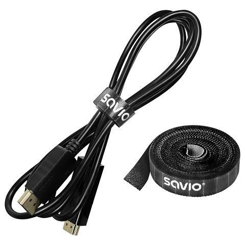 Savio OC-05 Kabel-Organizer Universal Cable binder Schwarz 1 Stück(e)