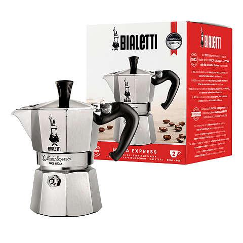 Bialetti Moka Express Mokka-Kanne Aluminium, Schwarz