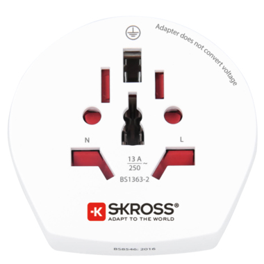 Skross 1500211-E Netzstecker-Adapter Typ F Universal Weiß