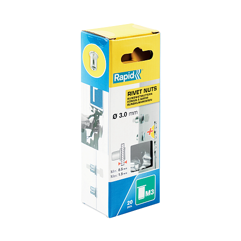 Rapid 5000670 Mutter Einnietmutter M3 20 Stück(e)